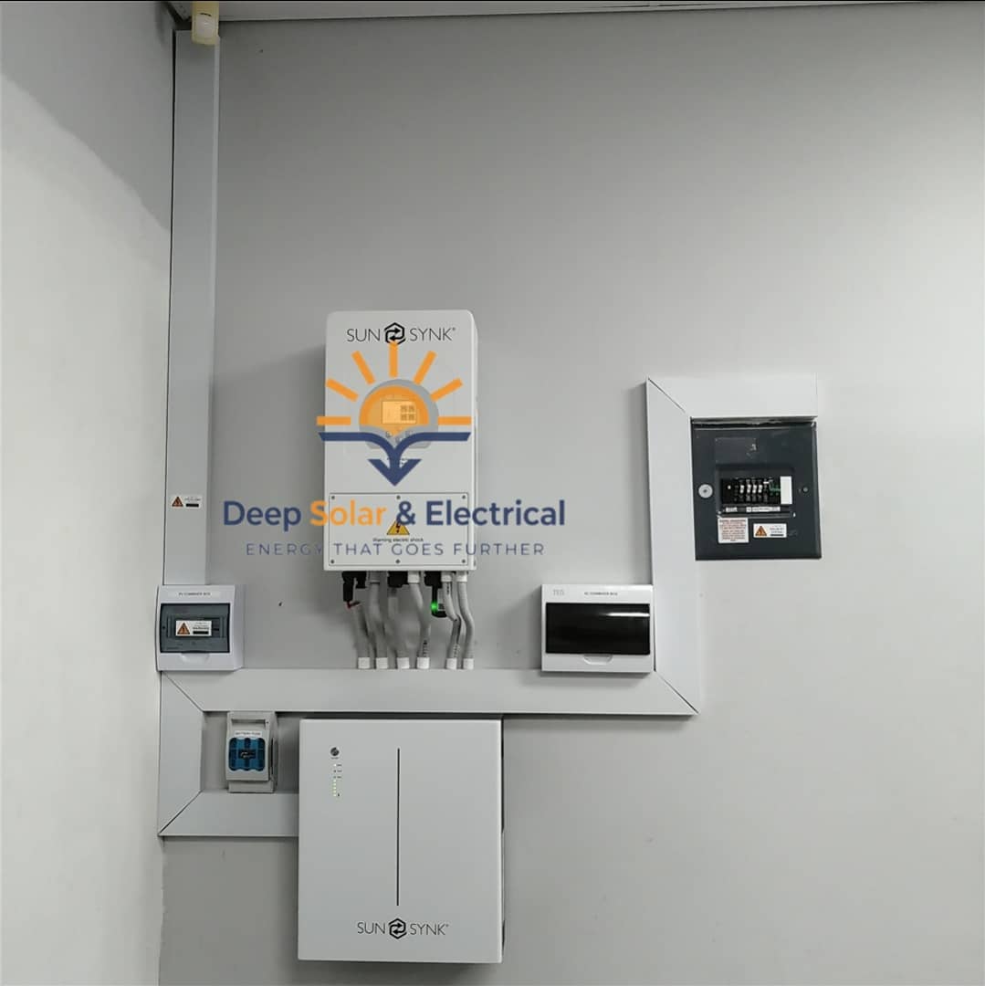 5kW Sunsynk office solar system with battery backup